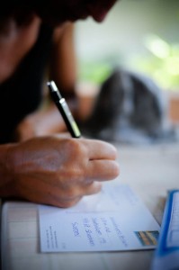 Lite vykortsskrivande